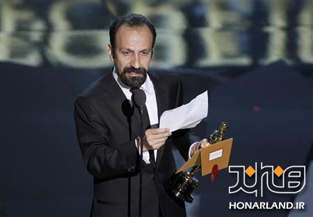 Farhadi, director of Iranian film "A Separation" accepts the Oscar for Best Foreign Language Film at the 84th Academy Awards in Hollywood