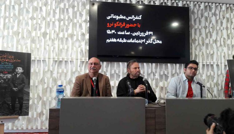 فرانکو نرو در نشست خبری جشنواره جهانی فیلم فجر